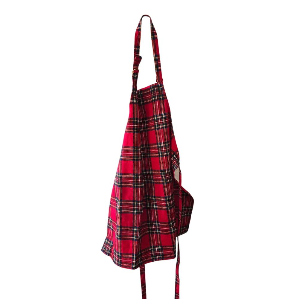 Plaid Lined Durable Apron Adjustable Straps Pockets Heavy Duty BarBQ